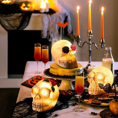 LED Skull Decor - Realistic Glowing Skeleton Heads