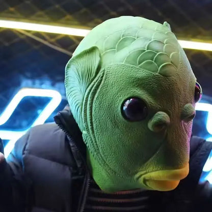 Cospaly Green Fish headed Monster Mask