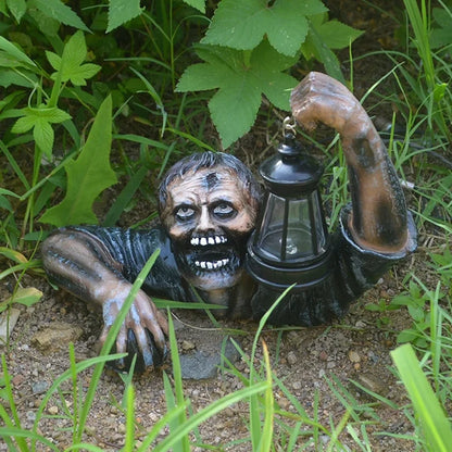 Zombie Spooky Lantern Scary Garden Statue Outdoor