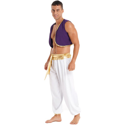Aladin Costume Men Arabian Prince Cosplay Costume