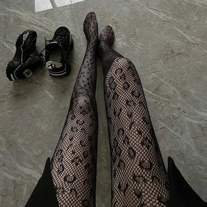 Sexy Black Spider Web Mesh Pantyhose
