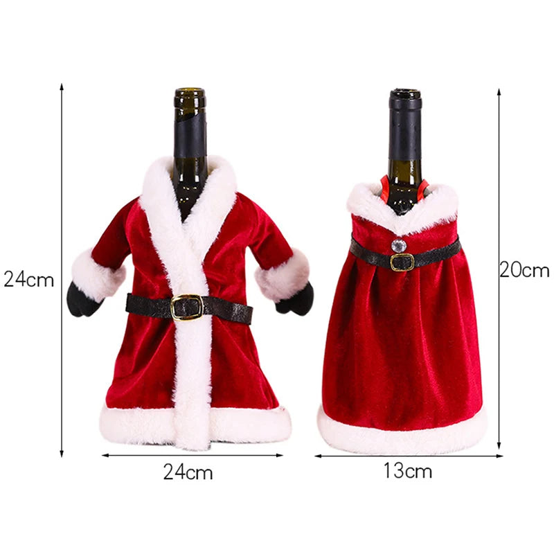 Luxurious Golden Velvet Dress Wine Bottle Cover