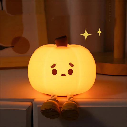 Pumpkin Night Lights Cute Soft Silicone Safe Lamp Decorations