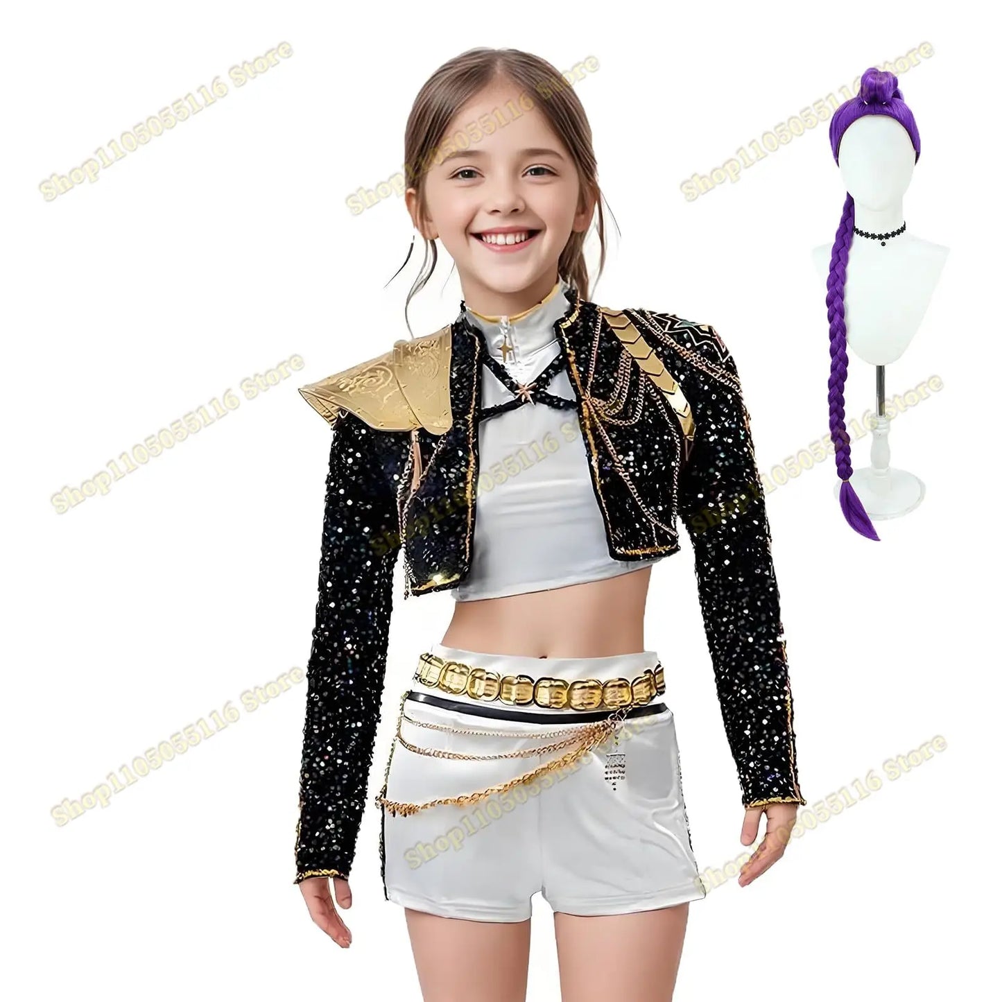 KPop Zoey Cosplay Costume Wig Shoes