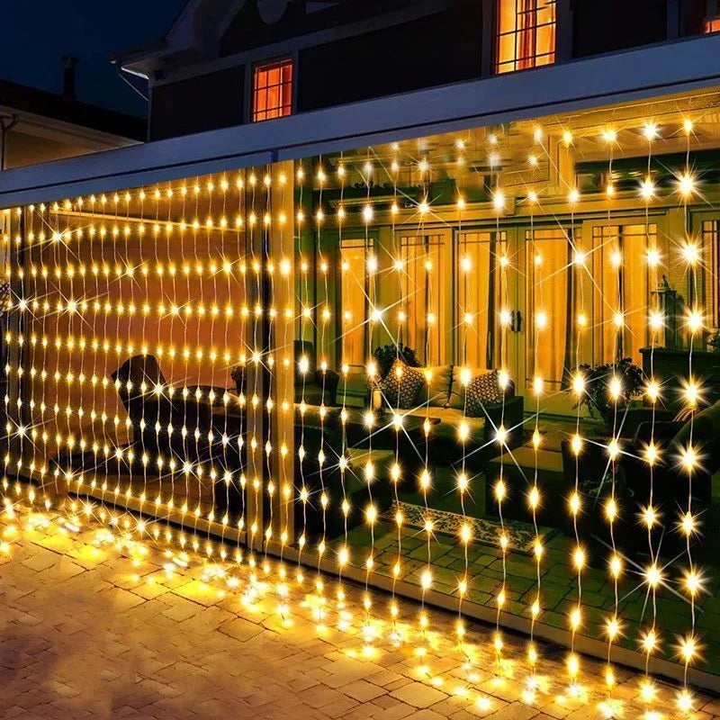 Solar Curtain Garland Led Lights