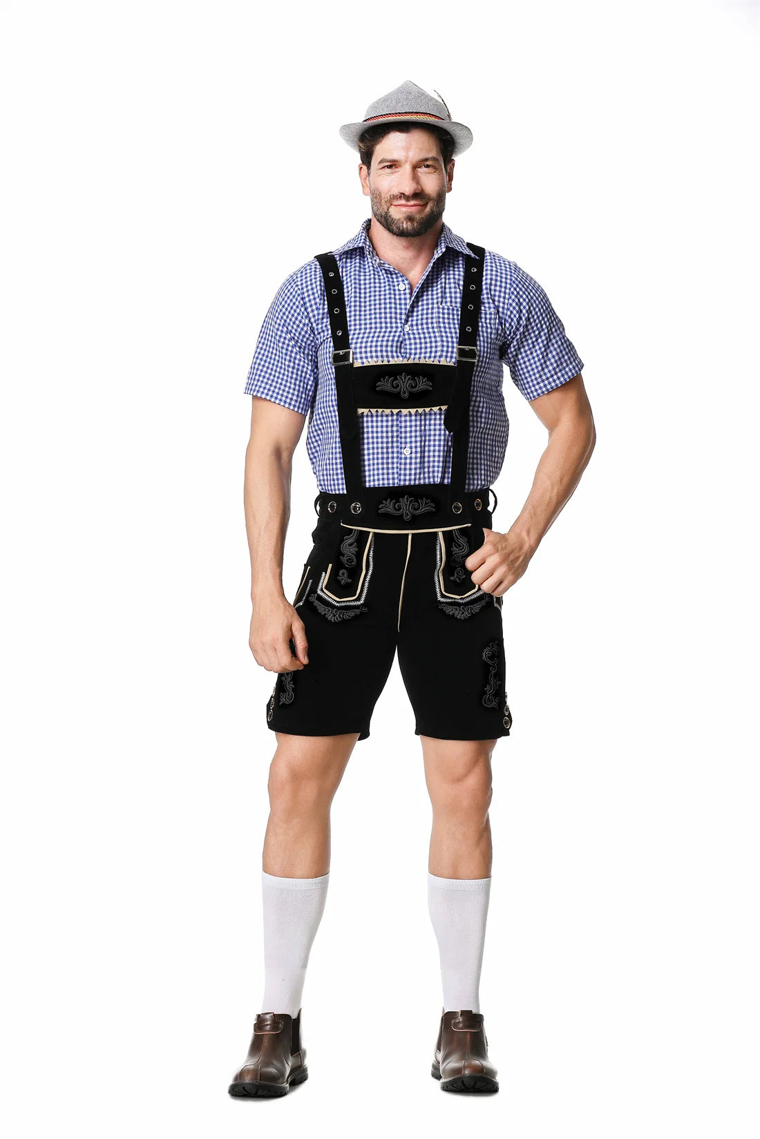 M-XXL Men German Oktoberfest Lederhosen Costume
