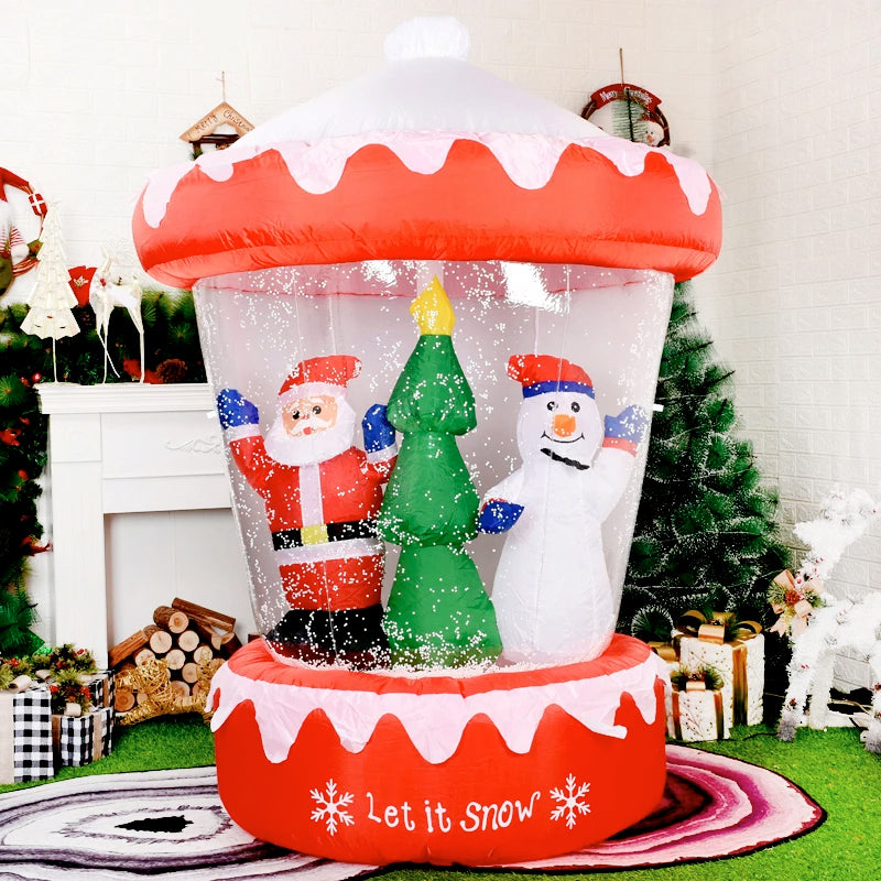 Inflatable Christmas Snow Globe with LED Light