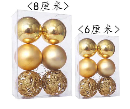 Colorful Hollow Christmas Tree Hanging Balls – 6pcs Electroplated Set