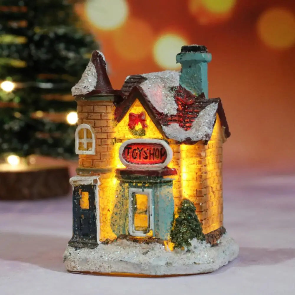 Christmas LED Light Wooden House Luminous Cabin