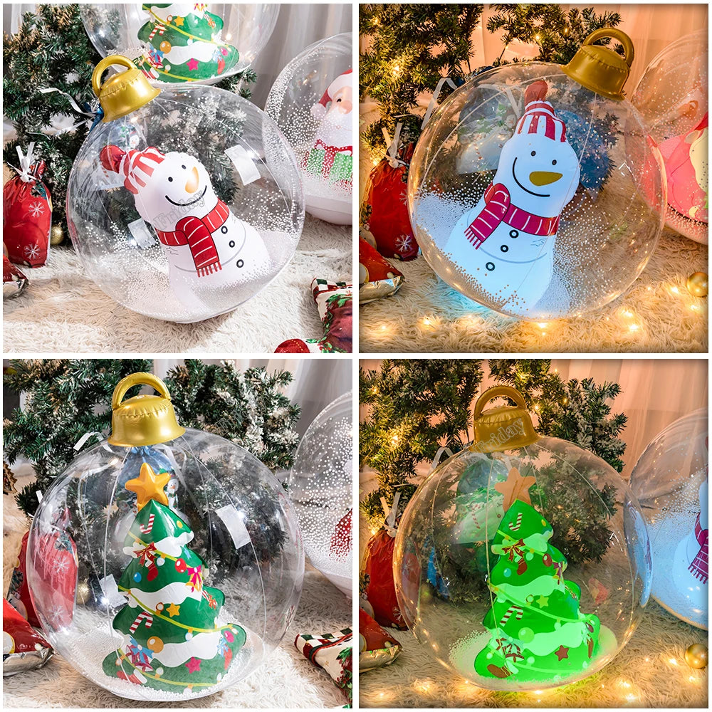 60CM PVC Inflatable Christmas Ball Decoration Light