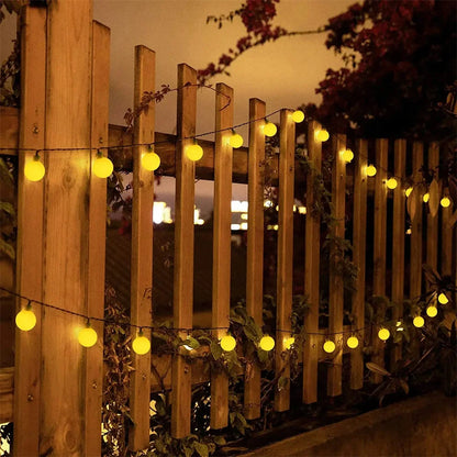 Frosted Globe Solar String Lights Outdoor Fairy Light