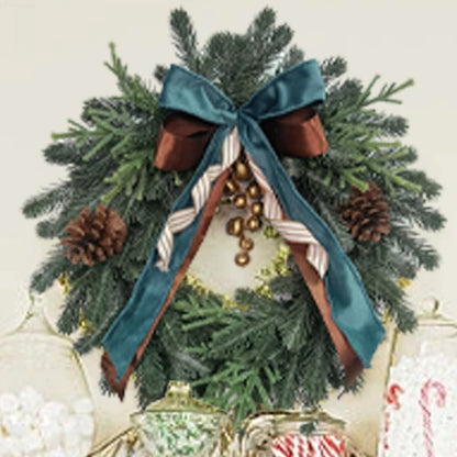 Christmas Decor - Artificial Flowers & Greenery, Gift Decor - Decorative Wreath for Home & Holiday - 18 in