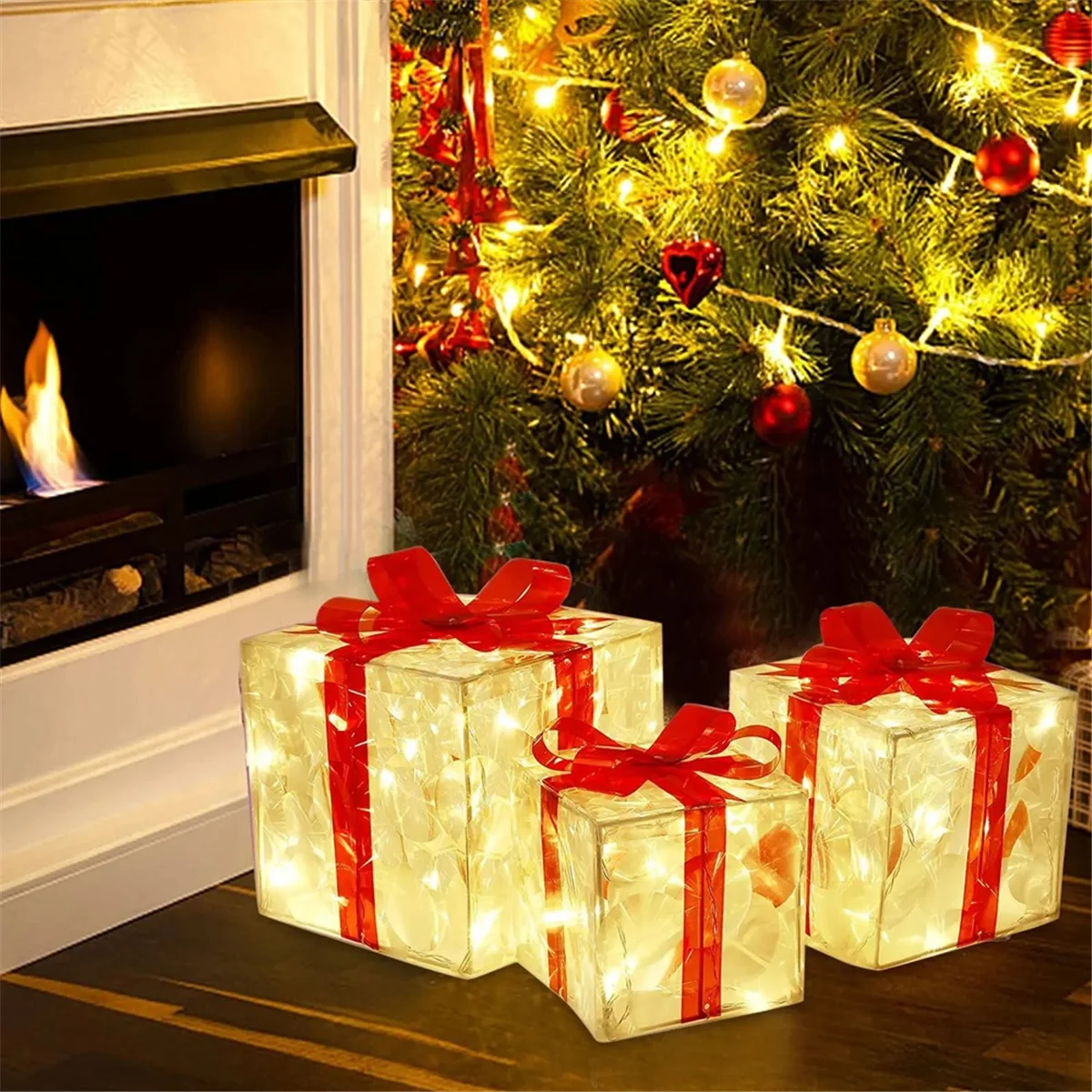 Outdoor Christmas Glowing Gifts Box Decoration