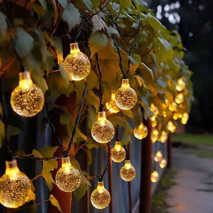 1pack 20/100/200 LED Crystal Globe Solar String Lights