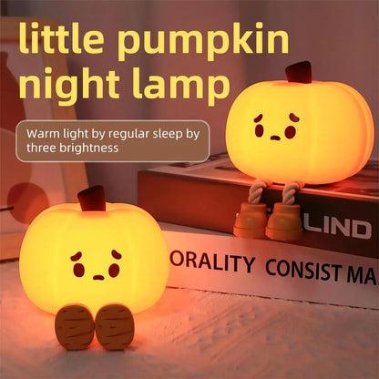 Pumpkin Night Lights Cute Soft Silicone Safe Lamp Decorations