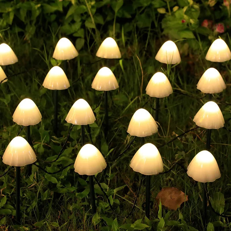 Solar LED Mushroom Lamp Outdoor Christmas Garden Patio Decoration