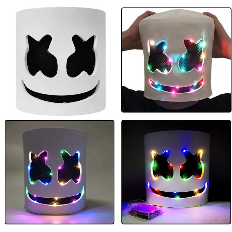 LED DJ Mask Lifelike Marshmello Mask