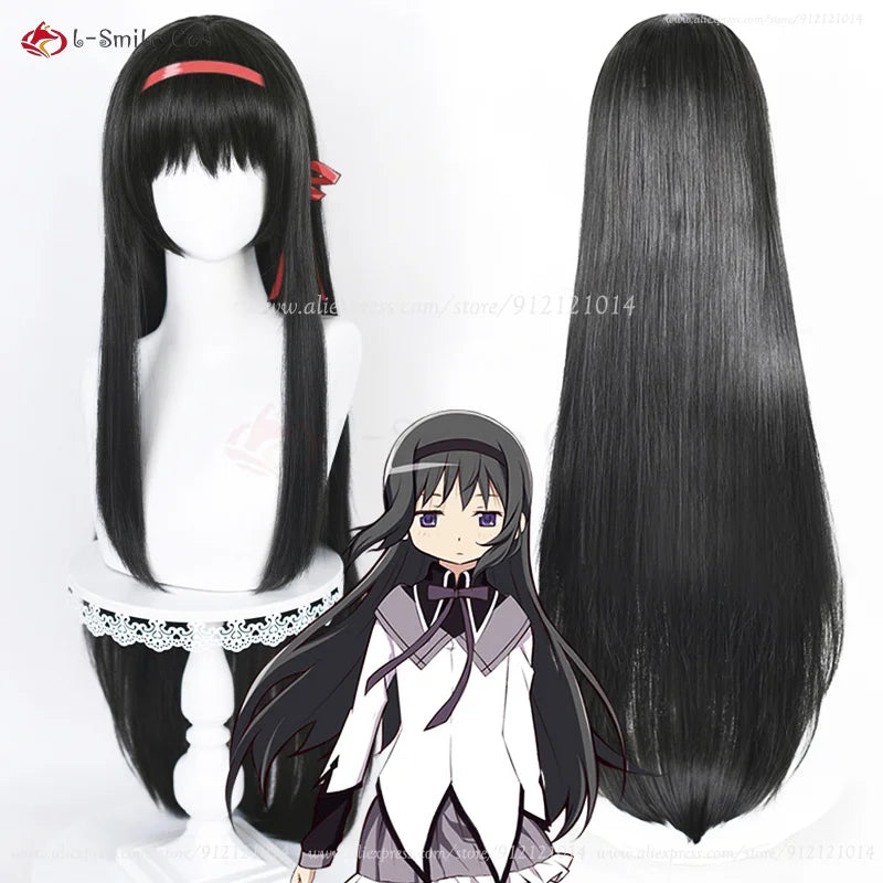 Anime Wigs Akemi Homura Cosplay Wig 90cm