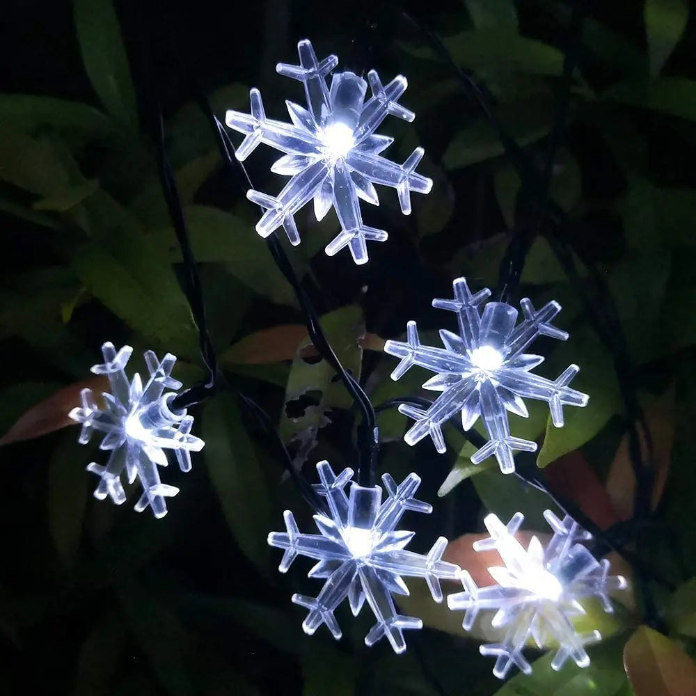 Snow Lamp Christmas Solar Snowflake String Lights