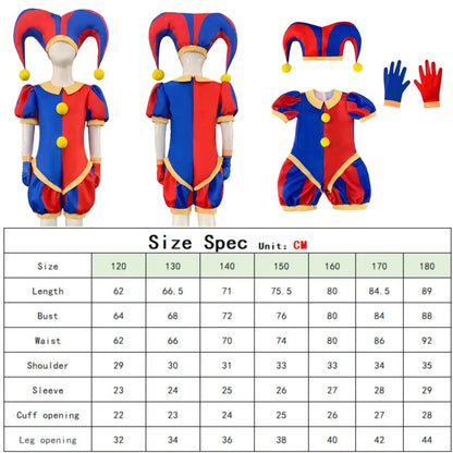 Halloween Pomni Clown Costume for Adult Kids