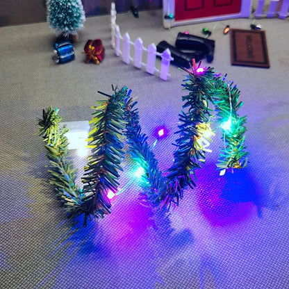 Miniature Christmas LED Luminous Light String Ornament Dollhouse Decoration