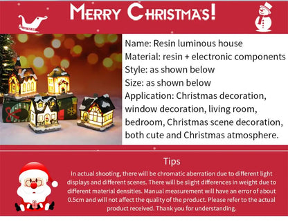 Christmas LED Light Wooden House Luminous Cabin