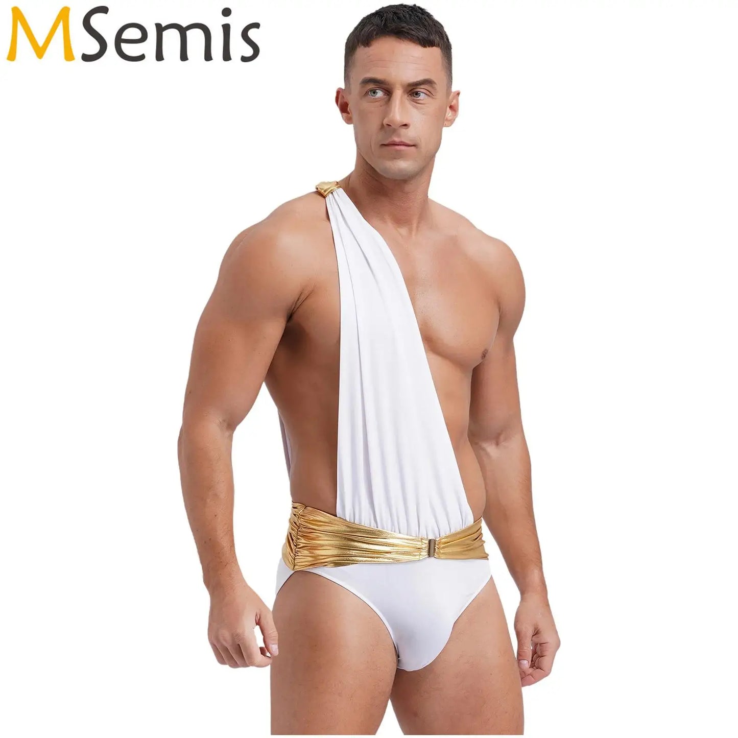 Ancient Greek Roman Knight WarriorOne Shoulder Bodysuit for Men