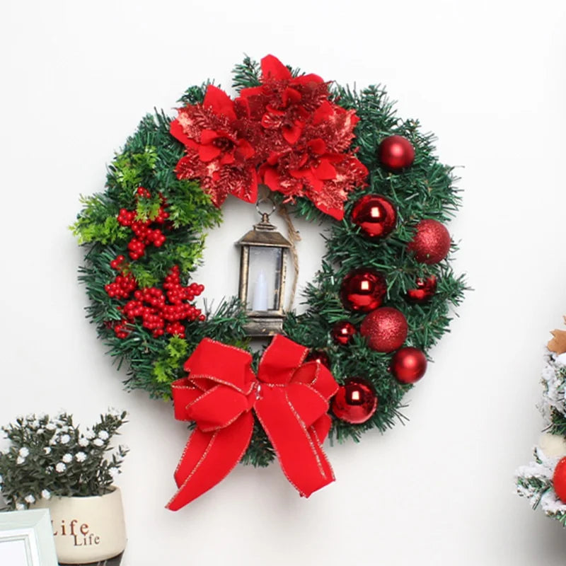 Christmas Decor - Artificial Flowers & Greenery, Gift Decor - Decorative Wreath for Home & Holiday