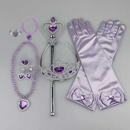 Girls Cosplay Elsa Anna Princess Crown Magic Wand Costume