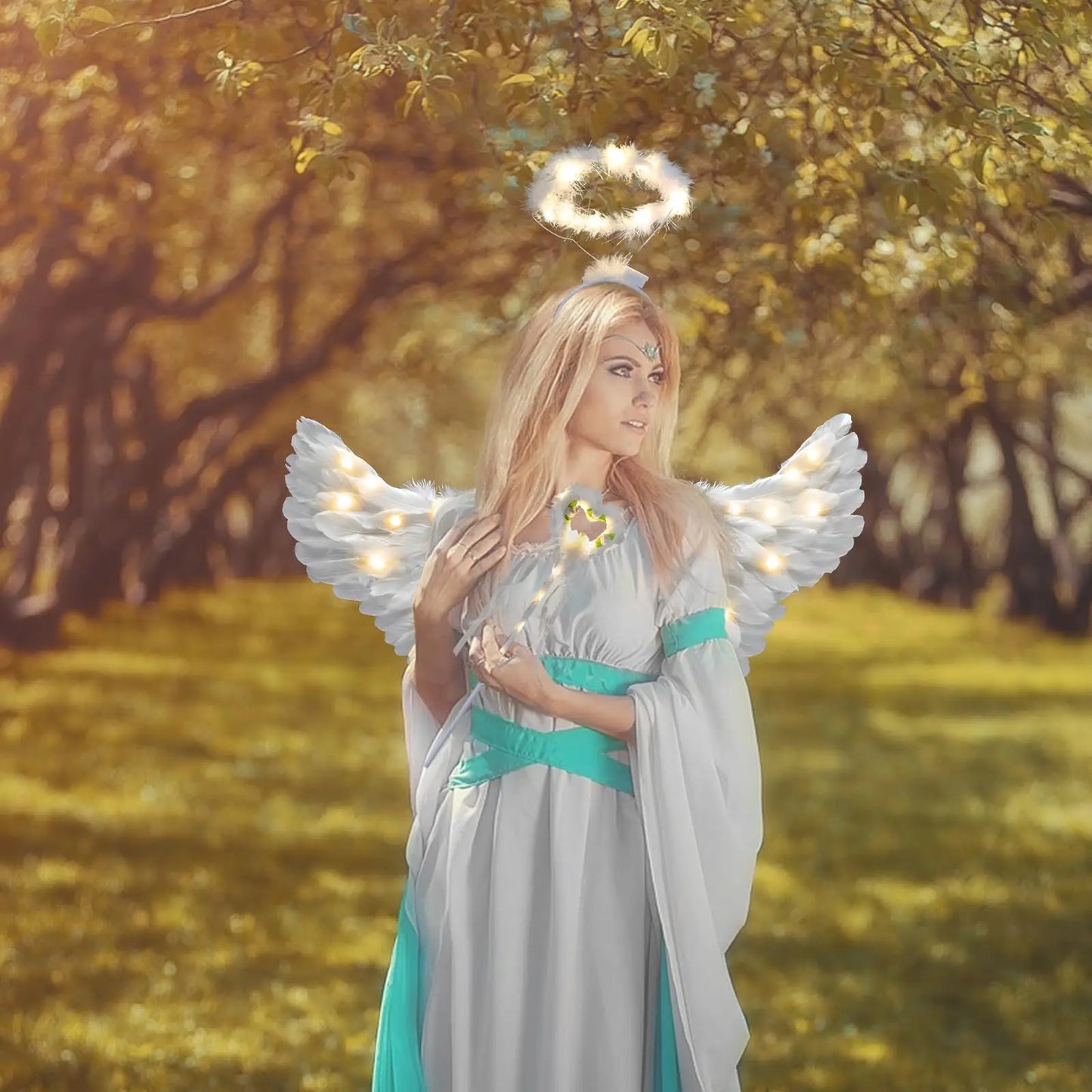 31.5" Angel wing halo and fairy wand