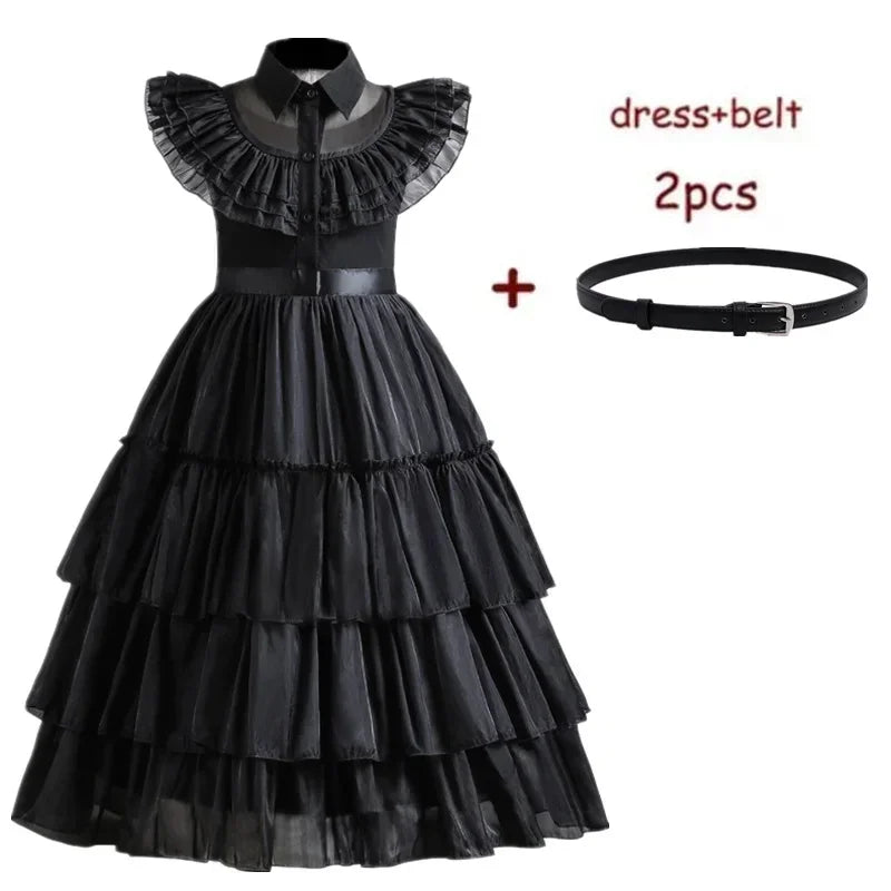 Wednesday Adams Cosplay for Girls Costume 2025