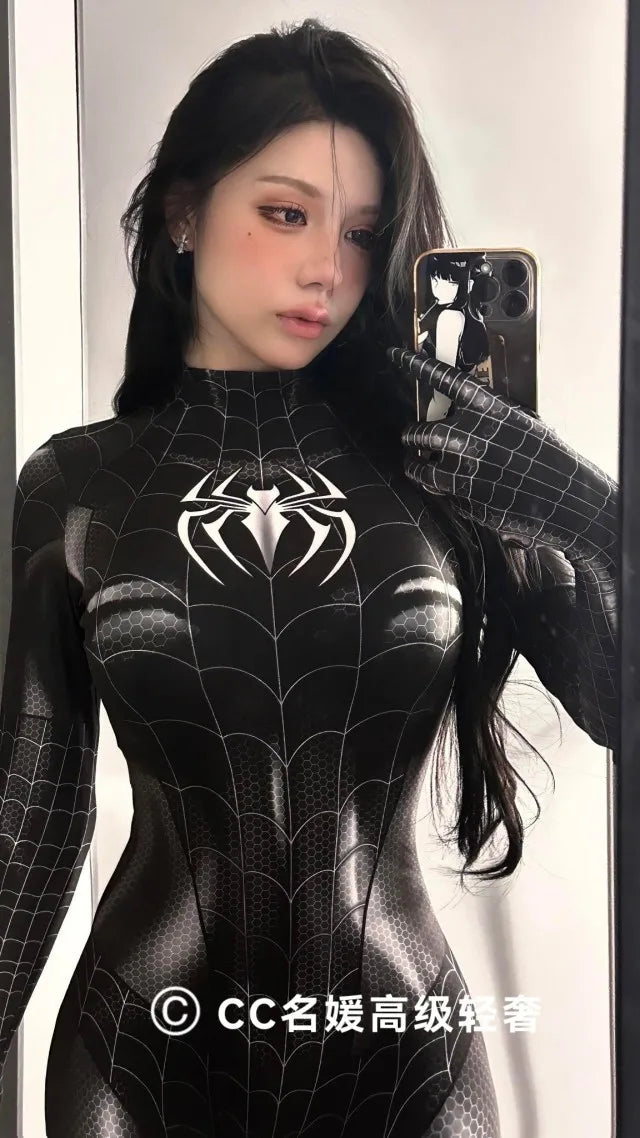 Sexy Black Cat Spider women Cosplay Costume