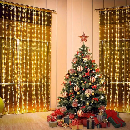 LED Curtain Fairy Lights 8 Lighting Modes Christmas Decoration