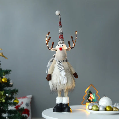 Large Santa Claus Elk Standing Doll with Lights