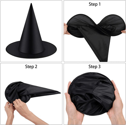 12pcs Halloween Witch Hat Cap