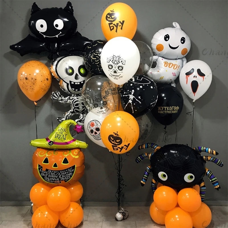 Halloween Pumpkin Ghost Witch Bat Foil Balloons