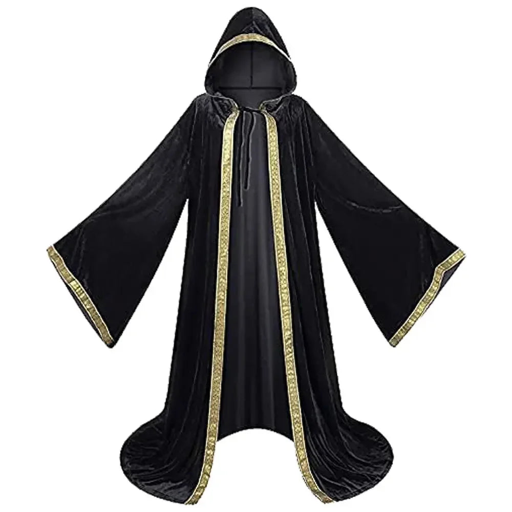 Adult Hooded Death Vampire Wizard Monk Witch Costume