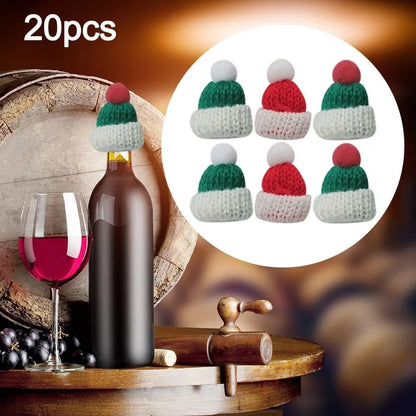 20pcs Mini Knitting Christmas Hats Yarn