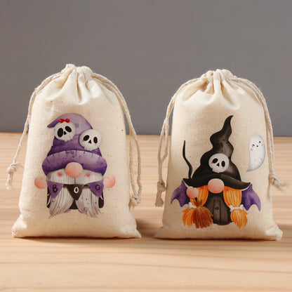 Gnome Witch Halloween Pumpkin Ghost Cotton Bag