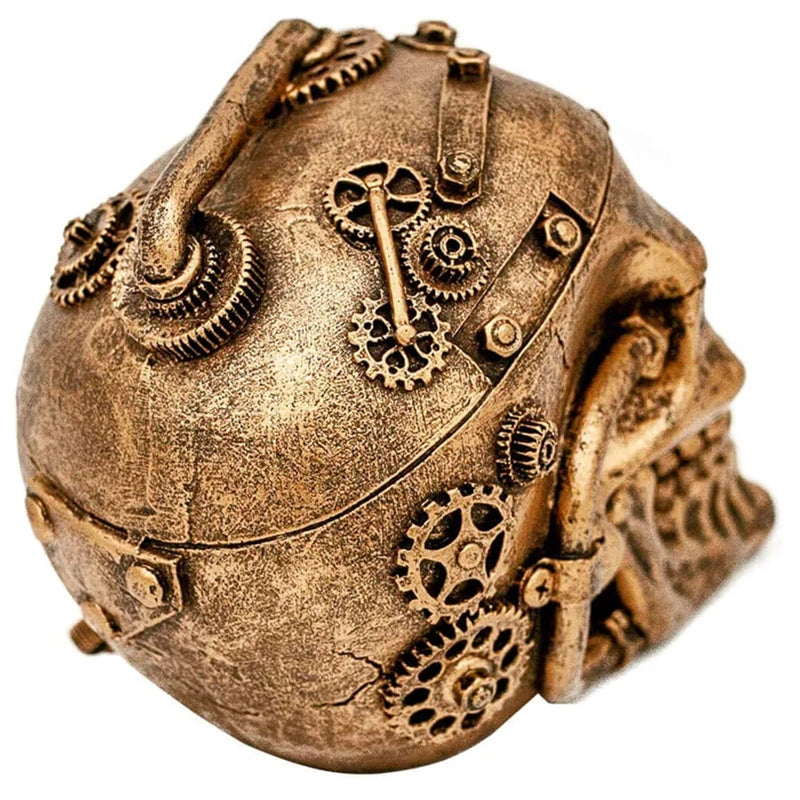 Sci-fi Human  Cranium Figurine Cyborg