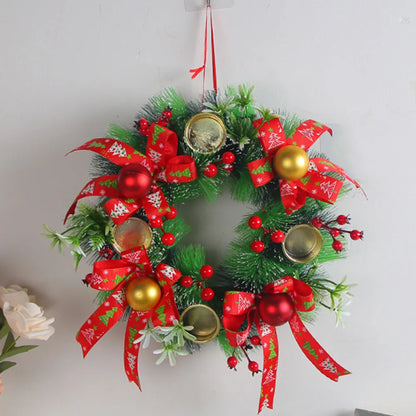 Candlestick Garlands Christmas Wreath - Elegant Seasonal Decor