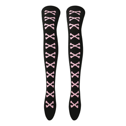 Womens Bone Thigh High Stockings
