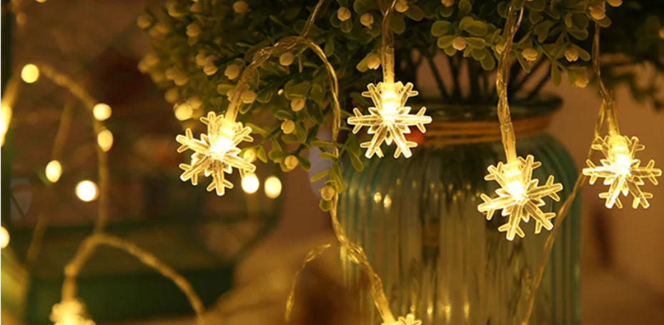 1.5/3m String Light - Snowflake Battery Powered Garland