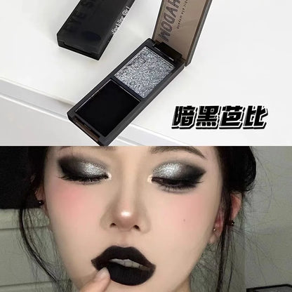 Biya 2 Color Eyeshadow Protable Red Black Plate Matte Eye Shadow
