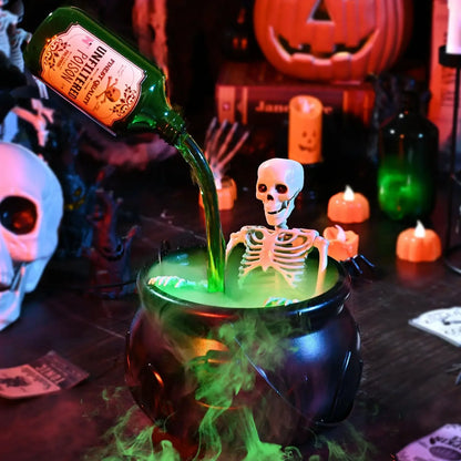 Hocus Pocus Witch Cauldron with LED Light & Fog Mist