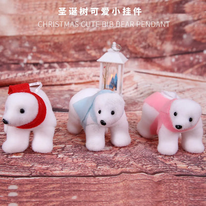 1pcs White Bear Pendants Christmas Tree Ornaments