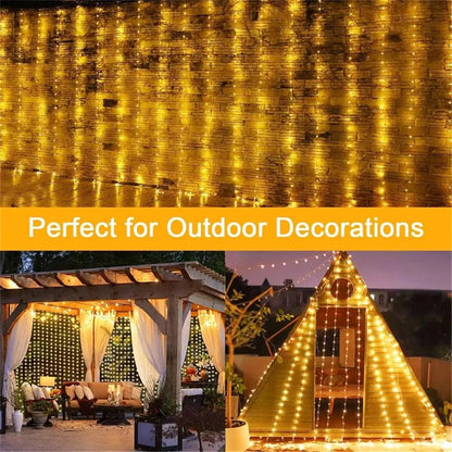 Fairy Lights Outdoor LED Solar Curtain Lights String 3/6M