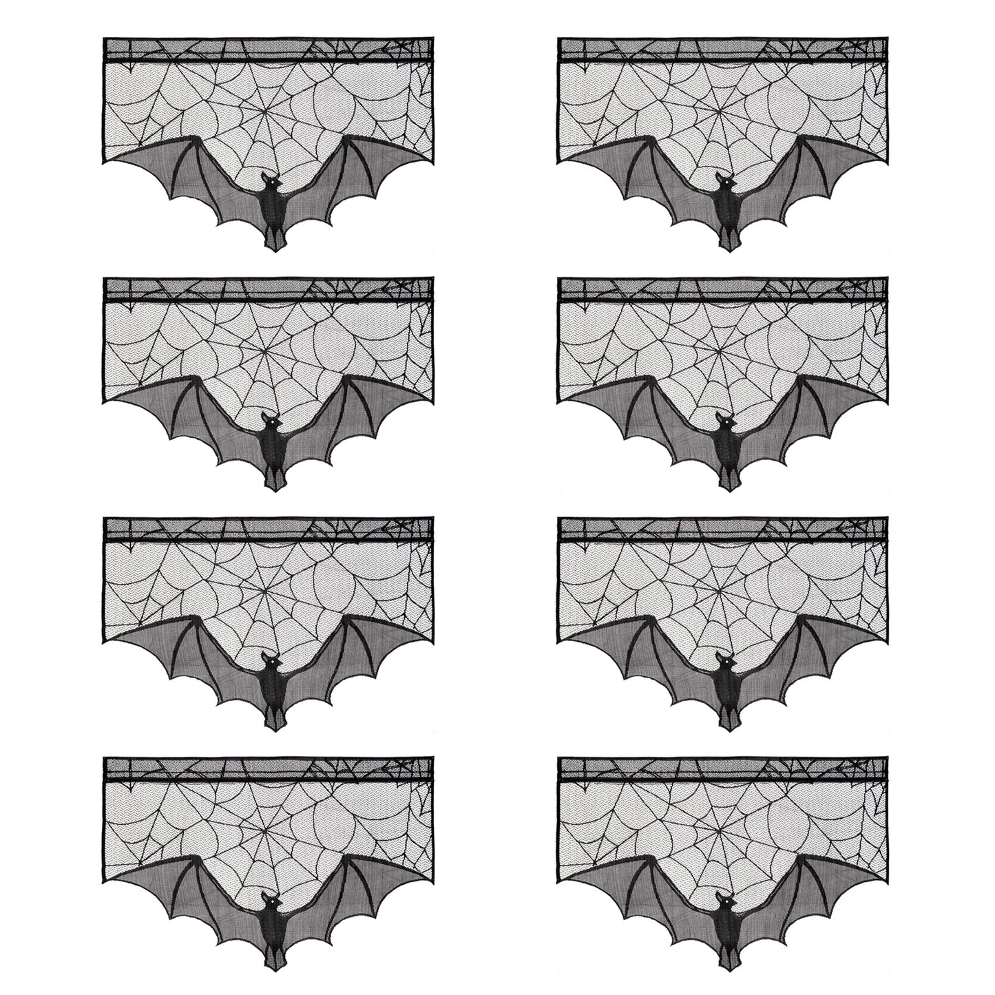 1pc Halloween Lace Curtain Black Bat Spider