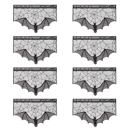 1pc Halloween Lace Curtain Black Bat Spider