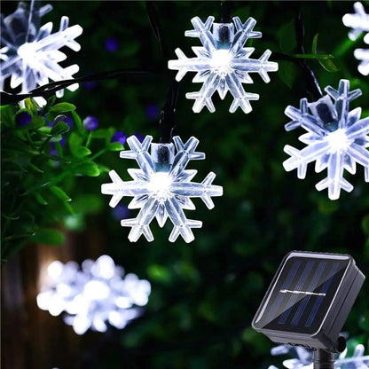 Snow Lamp Christmas Solar Snowflake String Lights